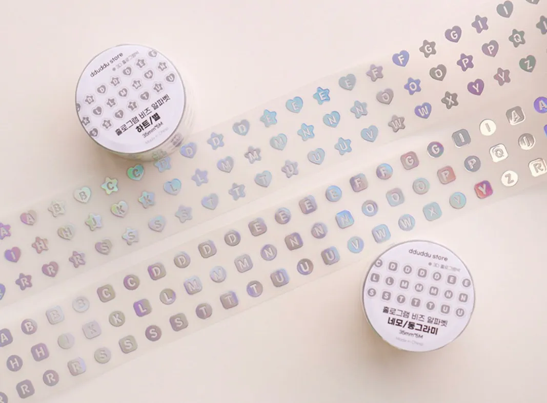 뚜뚜상점 홀로그램 비즈 알파벳 키스컷