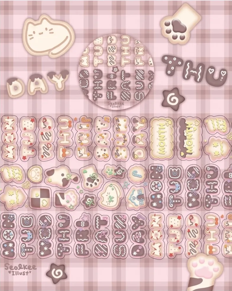 설기 일러스트 쿠키 데이 키스컷