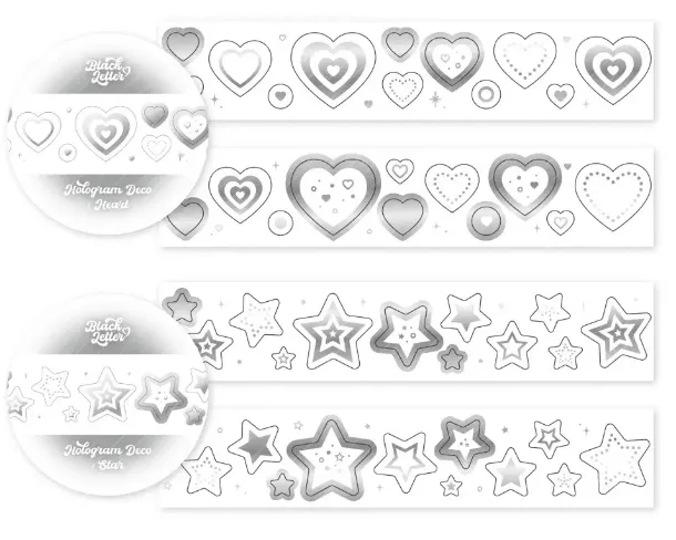 [블랙레터] 홀로그램 박 투명 데코