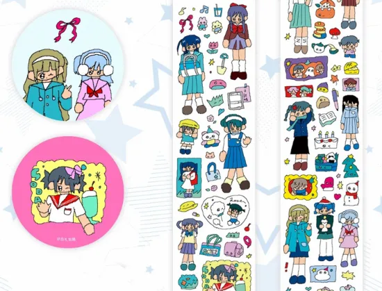 [해외] Daolishiqu x creamhoney 콜라보 롤스티커 4종 - 4