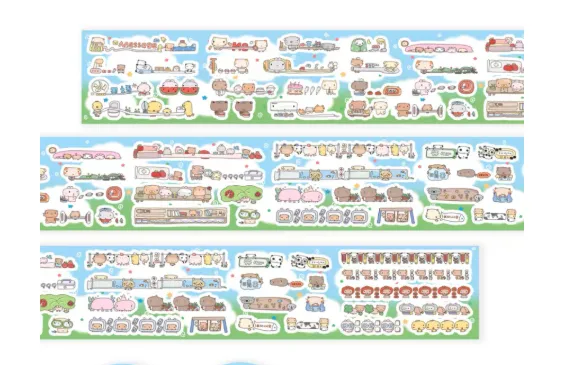 [해외] Double D 작은 동물 스트랩 유포지 무광 롤스티커 