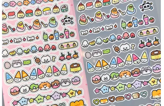 [해외] 연필숟가락 롤 스티커 3종