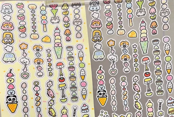 [해외] 연필숟가락 롤 스티커 3종 - 2