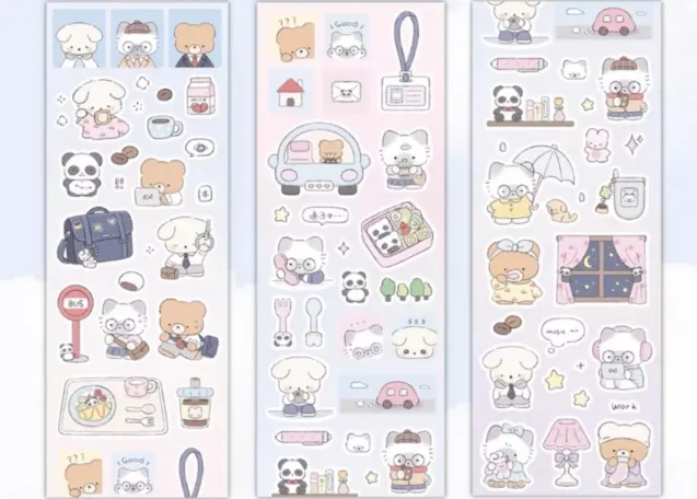 [해외] Beibei villeage 무광 롤 스티커 3종 - 3