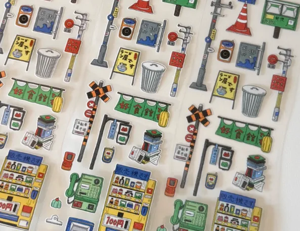 [해외] Soft tissue 길거리시설 70mm 반투명글리터 롤 스티커