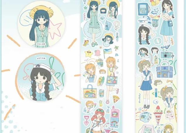 [해외] 인물 롤스티커 6종 - 6