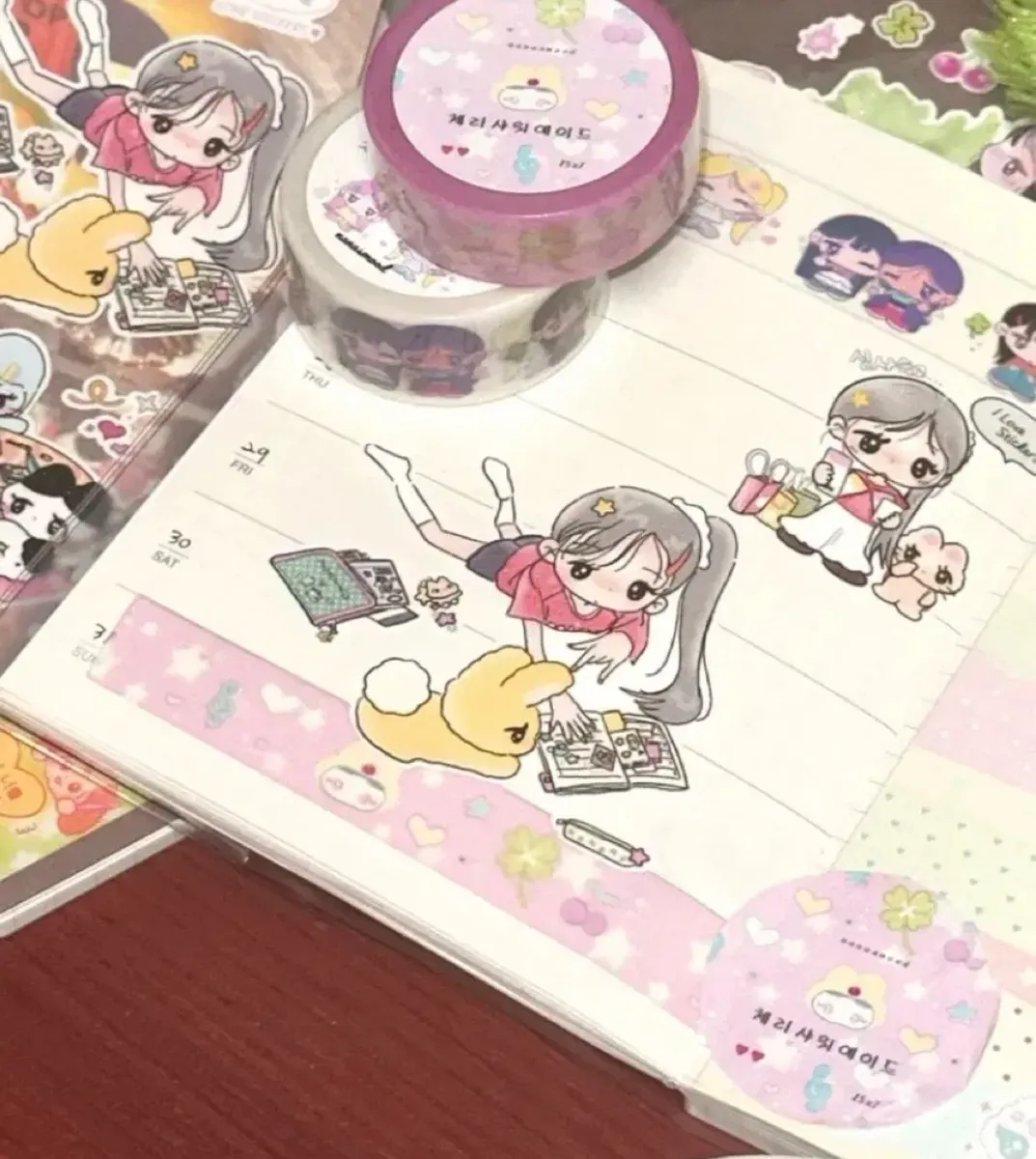 [나나스무드] 체리샤워에이드 마스킹테이프