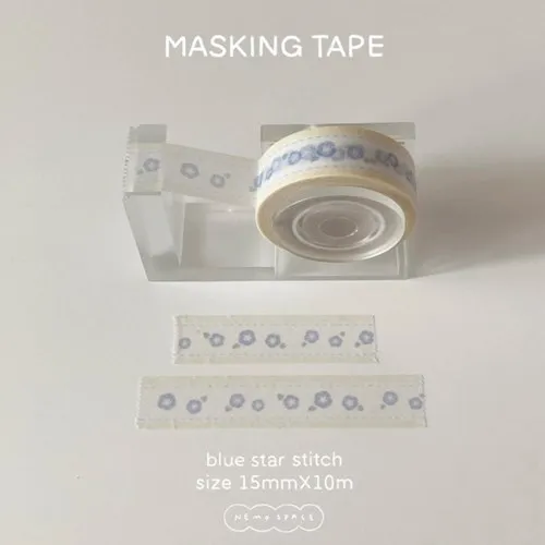 네모스페이스 파랑별 스티치 마스킹테이프