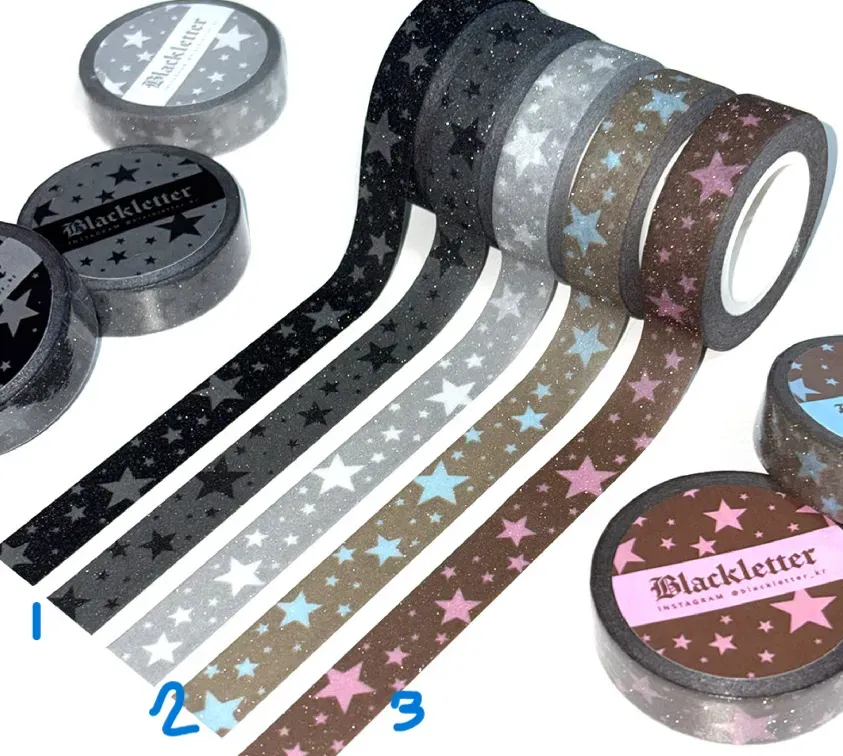 블랙레터 슈가글리터 코지별 마스킹테이프 2종
